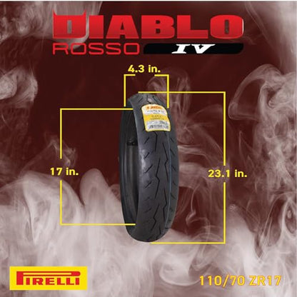Pirelli Diablo Rosso IV Front & Rear Tire Set 110/70 ZR 17 & 200/60 ZR 17 - size: 110/70 ZR 17 54H; 200/60 ZR 17