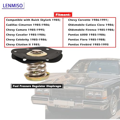 Fuel Pressure Regulator Diaphragm Compatible with 1985-1995 Chevy Corvette Camaro Cavalier Replace 17110851 17112281