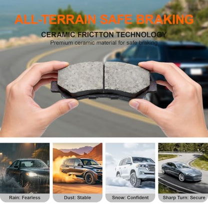 8Pcs Brake Pads Fit for Hyundai Entourage/Santa Fe,for Kia Borrego/Sedona - style: D1202 & D1284