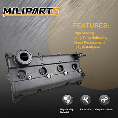 QR25DE Valve Cover with Tube Compatible with Nissan Sentra Altima 2002 2003 2004 2005 2006 2.5L Replace 13264-3Z001 264-982 - color: BLack+(Upgrade plastic)