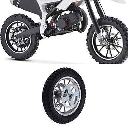 12.5x2.75in Rear Wheel Rim Tire with 12mm Bearing Assembly, Rear Wheel for 2 Stroke Mini Dirt Bike, Rubber Tire Brake Disc Rotor and Sprocket for Dirt Pit Bike (A (silver))