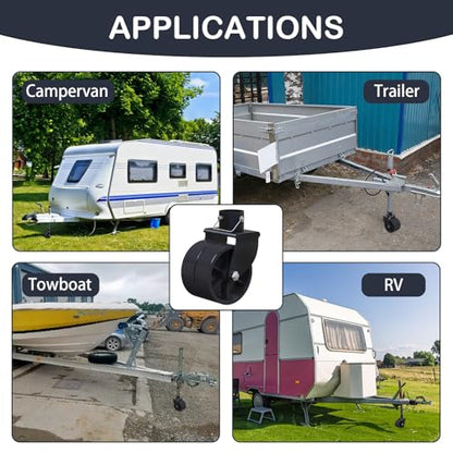 6" Trailer Jack Wheel Replacement - 2000lbs Capacity Dual Swivel Caster Wheel with Safety Pin, Fits Any Better Soft Ground Roll,Trailer Tongue Jack, Boat, Camper, RV & Jack Replacement Parts - size: Trailer Jack Wheel