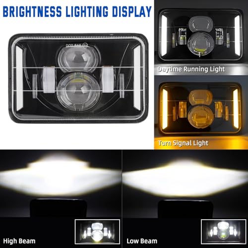 4x6 LED Headlights Kit with Bracket for Suzuki DR-650 & DRZ400