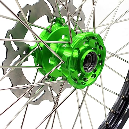 KKE 18'' 21'' Enduro Spoked Wheels For KAWASAKI KX125 / KX250 1993-2002 Discs Complete Rims Set
