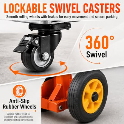 AECOJOY Hydraulic Material Lift Winch Stacker 500lbs Weight Capacity