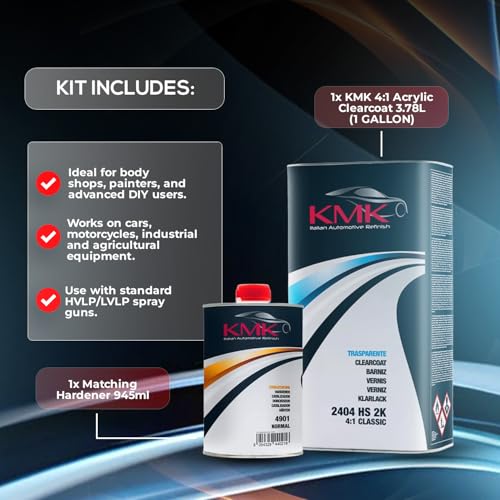KMK 2404 HS 2K Clearcoat 4:1 and 4901 Normal Hardener Kit