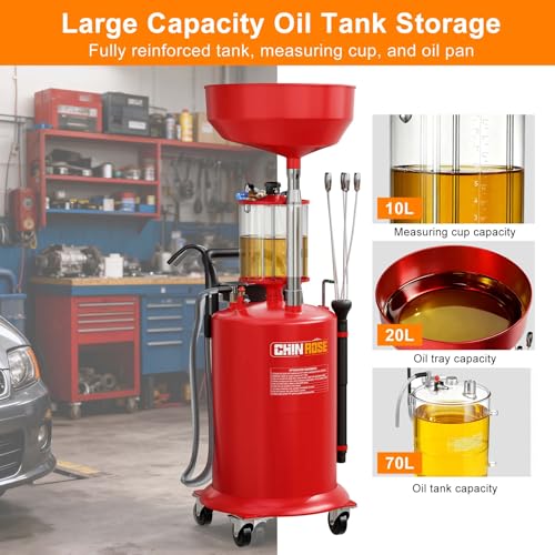 Waste Oil Drain Tank 18.5 Gallons - size: AB5701-Red