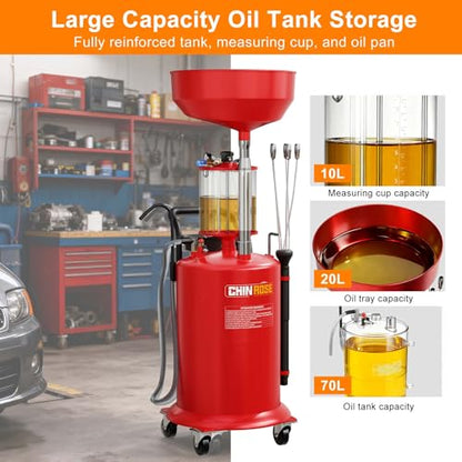 Waste Oil Drain Tank 18.5 Gallons - size: AB5701-Red