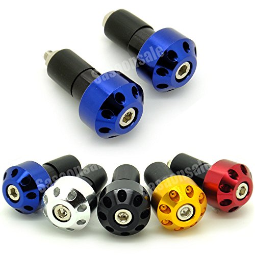 [GT-Speed] Compatible/Replacement for Motorcycle Bar Ends 7/8" Handlebar Grips Plug, Fits Honda Kawasaki Suzuki Yamaha BMW KTM Ducati Triumph (Read Product Description for Model & Year Specification) - color: Blue
