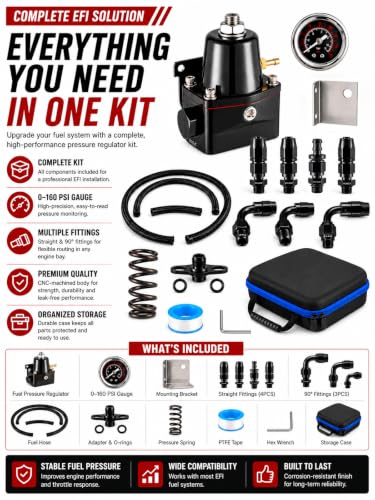 Adjustable 6AN EFI Fuel Pressure Regulator,Bypass Return 30-70PSI&75-120PSI