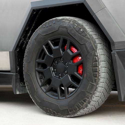ROCCS Wheel Center Hub Caps, 4PCS with Lug Nut Covers for 2024 Cybertruck - color: Black(Fit for Tesla Cybertruck)