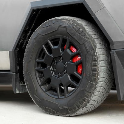 ROCCS Wheel Center Hub Caps, 4PCS with Lug Nut Covers for 2024 Cybertruck - color: Black(Fit for Tesla Cybertruck)