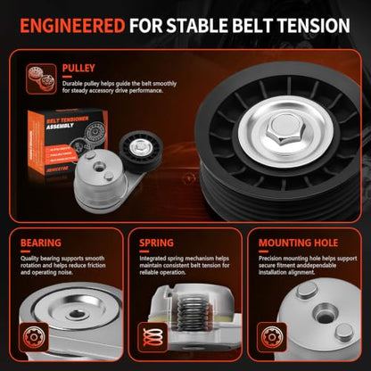 38172 Belt Tensioner w/Pulley for Chevy Silverado GMC Sierra - size: 38172
