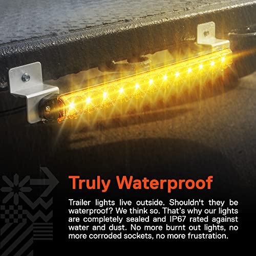 TRUE MODS 2pc 16" Amber LED Trailer Light Bar ID Rear Tail for Truck Semi - size: 2pc Amber