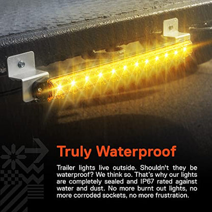 TRUE MODS 2pc 16" Amber LED Trailer Light Bar ID Rear Tail for Truck Semi - size: 2pc Amber