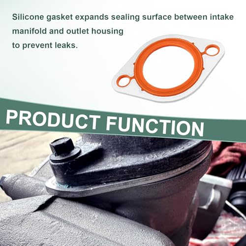 Thermostat Water Neck Housing Gasket, 1/8 Inch Aluminum Carrier & High Temp Silicone Replacement for Chevy SBC BBC 265 283 305 327 350 383 396 400 427 454 472 500 Engines Coolant Outlet - size: 1Pcs
