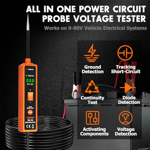 Power Circuit Probe Tester Kit, 6V-24V DC Test Light, Circuit Tester