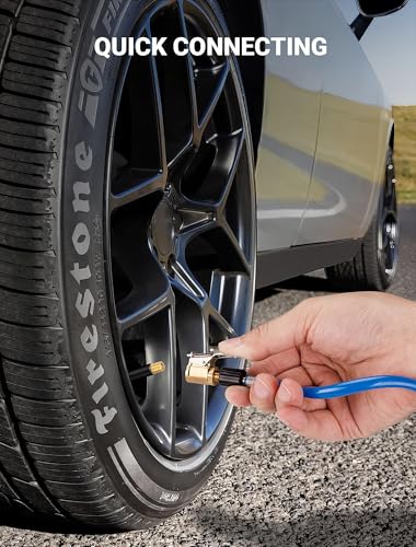 4-Pack Air Chuck Quick Connect, Brass Tire Air Chuck with Clip Adapter Compatible with Schrader Valve, No Leakage Tire Inflator Nozzle Adapter, Unscrewed Connection Converted to Locking Connection - size: 4-Pack Speed Clip