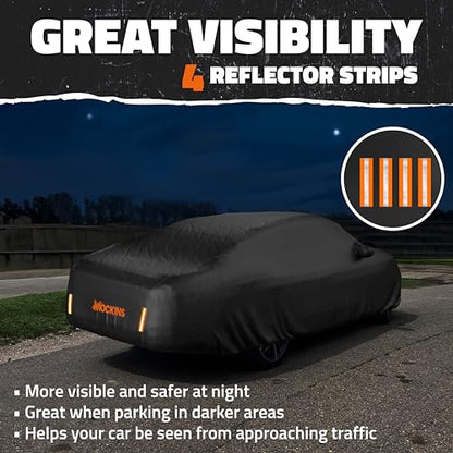Mockins 200"x75"x47" Large Sedan Car Cover Waterproof All Weather Shield - size: Sedan - Large - 200" x 75" x 47"