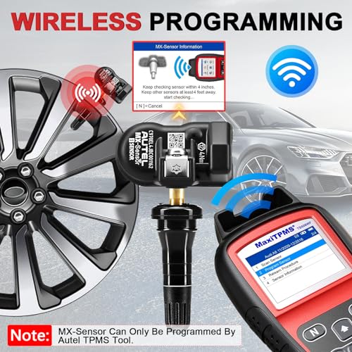 Autel TPMS Sensor Universal 1 Sensor with Dual Frequency (315MHz + 433MHz), Tire Pressure Monitoring Sensor Replacement for 99% Vehicles, Programmable by Autel TPMS Tool (Rubber Valve)