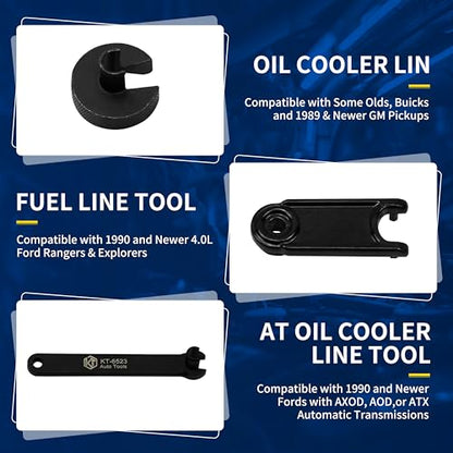 Kuntech 25pcs Master Quick Disconnect Tool Set, Fuel Line Disconnect Tool Kit for Automotive A/C Fuel & Transmission Systems, Transmission Line Disconnect Tool Compatible with Various Automotives - size: 25pcs