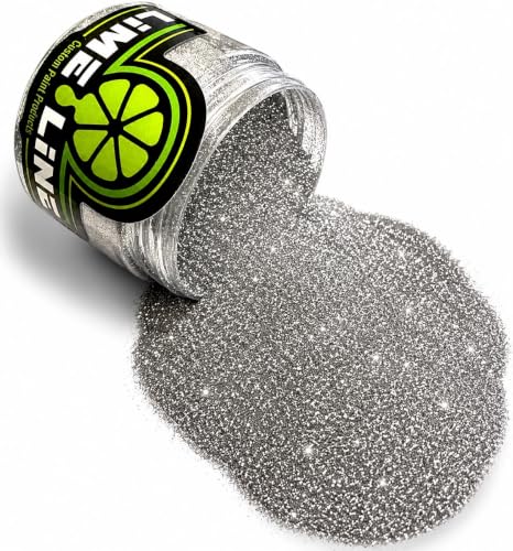 LiME LiNE Sprayable Metal Flake Paint Additive: Solvent Resistant Glitter for Automotive Custom Painting (Silver) - color: Silver