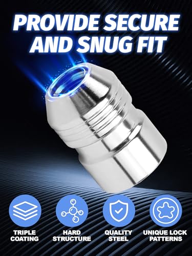 M12×1.25 Wheel Locks 5 Locks and 2 Key - size: M12X1.25, style: 5 pieces, 32.26 mm