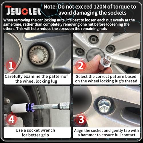 ABC9/21PT Wheel Locking Nut Key Compatible with VW, Audi - color: ABC9/21PT