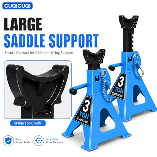 Jack Stands, Heavy Duty Car Jack Stand with Lock Pin and Large Foot Base for Car SUV, 3 Ton Stand Car Lift 1 Pair Light Blue - color: Light Blue