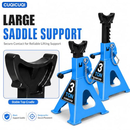 Jack Stands, Heavy Duty Car Jack Stand with Lock Pin and Large Foot Base for Car SUV, 3 Ton Stand Car Lift 1 Pair Light Blue - color: Light Blue