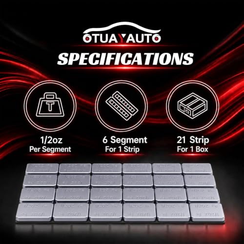 OTUAYAUTO 1/2oz 126pcs Wheel Weights Chrome Adhesive Stick-On 63oz/Box - size: 126 PCS