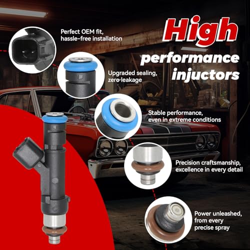 4-Pack Fuel Injectors Set | Compatible with Mazda 3 2006-2013 5 2008-2010 6 2006-2008 3 Sport 2012-2013 MX-5 Miata 2006-2015 2.0L 2.3L L4| Replaces FJ824 L3G5-13-250 842-12370 - size: 4 X FJ824