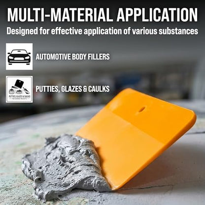 Custom Shop 6 Inch Plastic Body Filler Spreader Tools for Automotive Body Fillers (50 Pack), Putties, Glazes, Epoxy Resin, Caulk, Glues - Plastic Spreader Tool