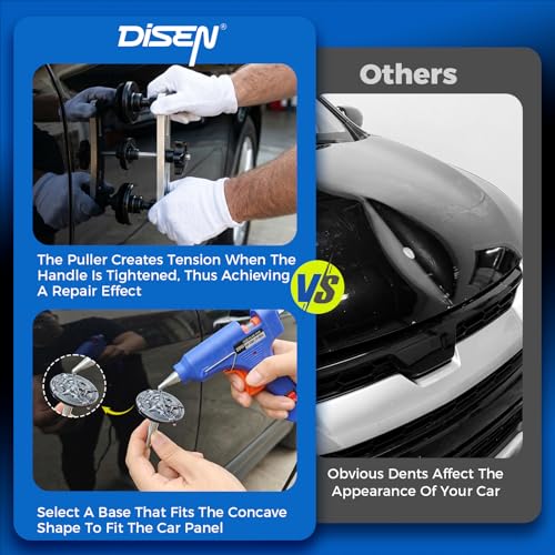 DISEN 155Pcs Paintless Dent Removal Tool Kit Bridge Puller T-Slide Hammer - size: 155 PCS