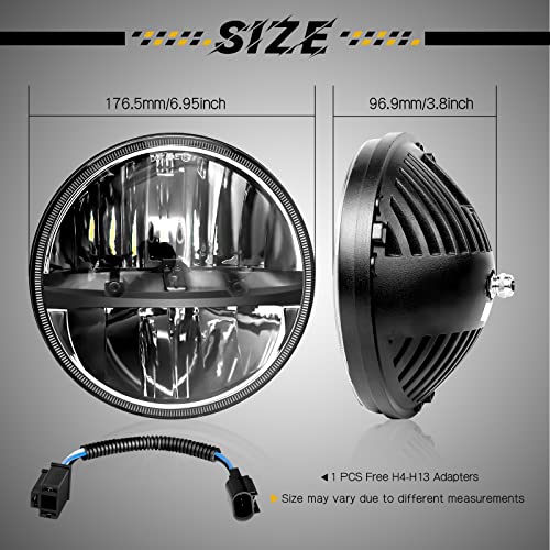 WHDZ 7 Inch Round Led Headlight for Wrangler Cj Jk Tj Motorcycle Offroad Vehicles