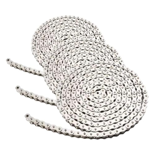 ANSI #40SS 08A Stainless Steel Roller Chain 10 Feet, Single Strand, Ideal for Chain Driven Slide Gate Operator and More, Interchangeable with ANSI #41#428 and #420 Roller Chain (Pack of 3) - size: ANSI40 (Pack of 3)