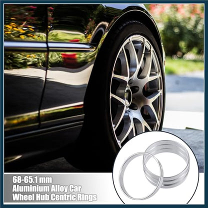 4pcs OD 68mm to ID 65.1mm Aluminum Alloy Car Auto Hub Centric Rings Wheel Bore Center Spacer Automotive Parts