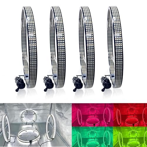 17" RGBW Wheel Light Pro Series with Brake Sync and White Ground Illumination, IP68 Waterproof Smart Rim Light Kit, Reinforced Frame, High Density 5199pcs 5050 SMD LEDs for Trucks, Off-Road Vehicles. - size: 17" RGBW Pro Max