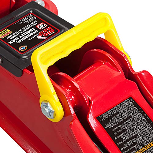 Big RED 2.5 Ton Hydraulic Low Profile Trolley Service/Floor Jack with Single Piston Quick Lift Pump, Lifting Range 3.3" -14.9" for Most Cars, Trucks, and SUVs - size: 2.5 Ton (5,000 lb) Floor Jack
