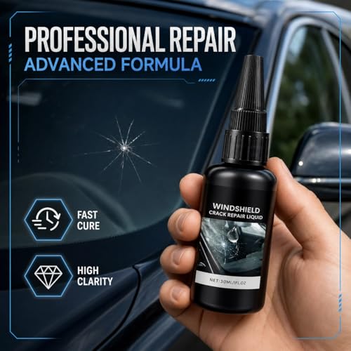Windshield Crack Repair Kit with Advanced Resin Formula – Fast Cure DIY Automotive Glass Repair Solution for Chips and Cracks on Cars, Trucks and SUVs