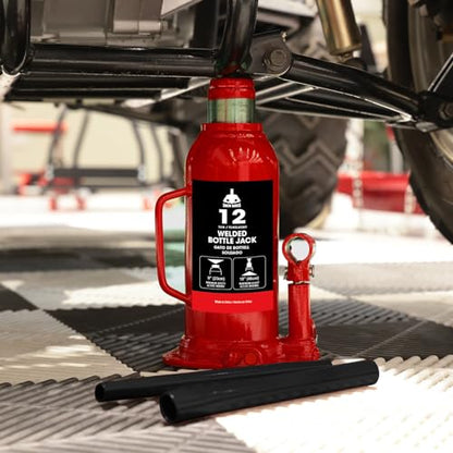 Jack Boss Bottle Jack 12 Ton (24,000 LBs) Hydraulic Car Jack, Fit for Auto Truck Repair and House Lift, Red - size: 12 TON