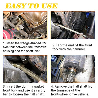 Bonbo 12020-2 Piece Axle Popper Kit Inner CV Axle Removal Tool Set Fit for Front Wheel Drive Vehicles, Remove Most Vehicles’ Half-Shaft Drive Axles & Fix Damaged CV Joints(2 PCS)