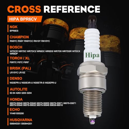 Hipa BPR6ES Spark Plugs Compatible with NGK BPR6ES 7131 Torch F6RTC MTD 951-10292 751-10292 Honda 98079-56846 GX120 GX160 GX340 GX390 Engines & Other Small Engines (Pack of 4) - size: BPR6ES 4pack