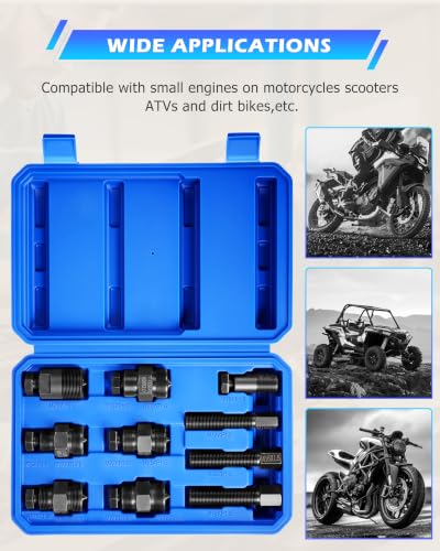 DAYUAN Motorcycle Flywheel Puller with 10Pcs Different Sizes of Pullers Compatible with Small Engines on Motorcycles Scooters ATVs and Dirt Bikes