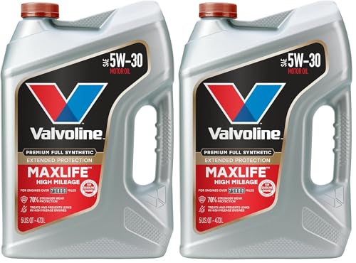 Valvoline Extended Protection High Mileage with Ultra MaxLife Technology 5W-30 Full Synthetic Motor Oil 5 QT (Pack of 2) - size: 5 qt (Pack of 2), style: Premium Full Synthetic High Mileage