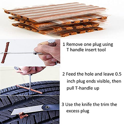50 Pcs Tire Plugs, The Strings of Tire Repair Kit, Tire Patch Plugs, Plugs to Fix A Flat, Suits Car, ATV, UTV, Motorcycle, Wheelbarrow - size: 50