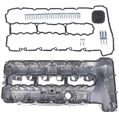 Upgraded Aluminum Engine Valve Cover With Oil Cap 264-936 Replacement for BMW N54 135i 335i 535i 740i 740Li M2 M235i M240i X6 Z4 L6 3.0L - 11127565284 11127565286 - size: 11127565284