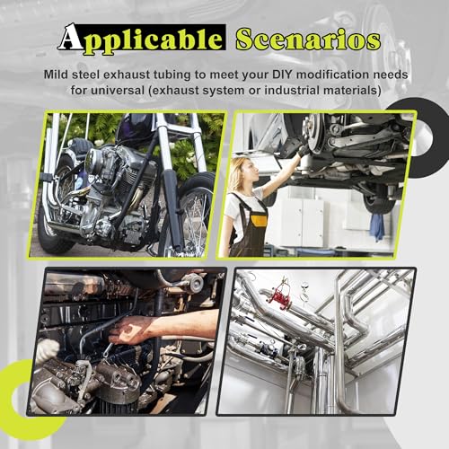 Exhaust Pipe Kit Mild Steel DIY Custom Exhaust Kit Tubing Mandrel Bend Pipe Straight & U-Bend 16 Gauge Universal (3 inch-16 pcs) - size: 3 inch-16 pcs