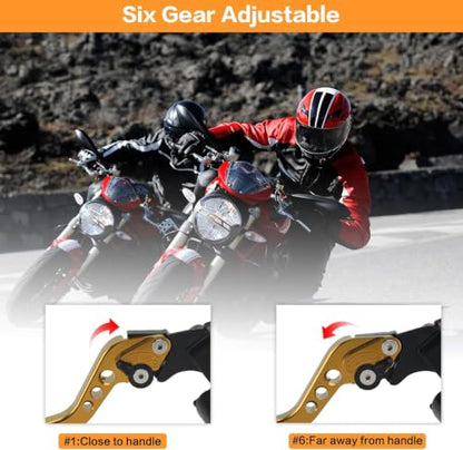 Universal Motorcycle 7/8" 22mm Brake Master Cylinder Clutch Lever - color: Gold