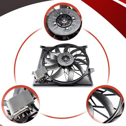 PartsFlow Radiator Brushless Cooling Fan Assembly Compatible with 2000 2001 2002 2003 Mercedes-Benz ML55 AMG OE#1635000393 - color: For Mercedes-Benz